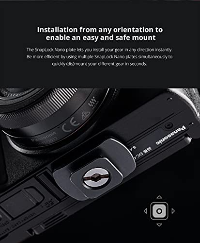 PGYTECH Placa SnapLock Nano soporte adaptador de aluminio con tornillo 1/4 para tripodes 4