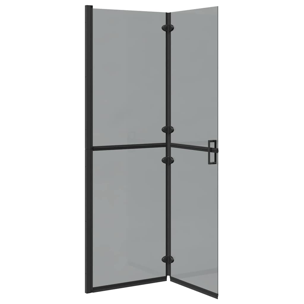 Ścianka prysznicowa Walk-In czarna z aluminium i szkła hartowanego, 120 x 6,5 x 190 cm, składana, z ochroną przed pryskaniem i ścianką działową, do łazienki, na mokro