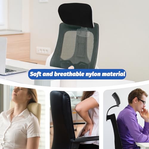 Coussin d'appui-tête de chaise ergonomique réglable en maille noire