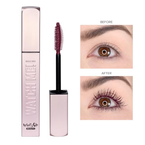 Image of Whats Up Beauty - Watch Me! Burgundy Volumizing and Lengthening Mascara with Peptides + Vitamin B5 | Clean, Cruelty-Free, Sustainable | Made in Italy | Lash Care for Conditioning & Strength