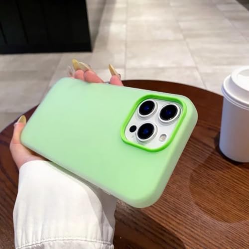 Coque silicone luxe iPhone 14 Pro Max vert finition premium