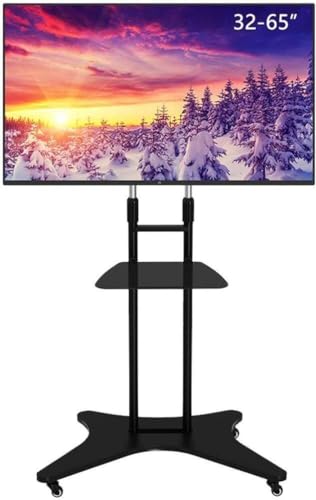 Soporte móvil para TV con altura ajustable y bandeja miniatura 1
