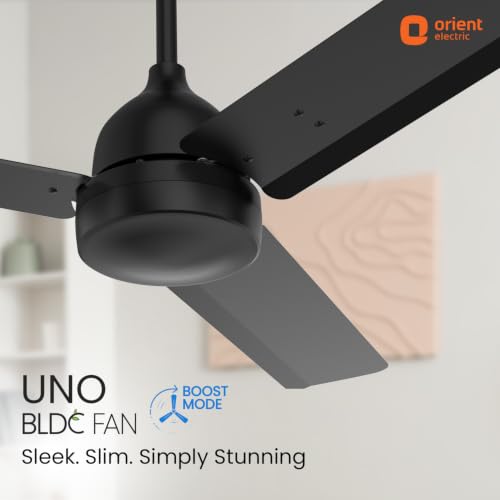 Image of Orient Electric 1200 mm Uno BLDC | BLDC energy saving ceiling fan with Remote |BEE 5-star rated | Saves up to 50% on electricity bills | 3-year warranty by Orient | Black