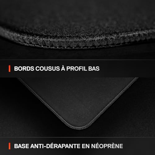 SteelSeries tapis de souris gaming QcK L Performance Balance - Densité élevée pour une glisse fluide - Bords cousus à profil bas - Base antidérapante en néoprène - Taille 490 x 420 mm -FPS, MOBAs, RTS