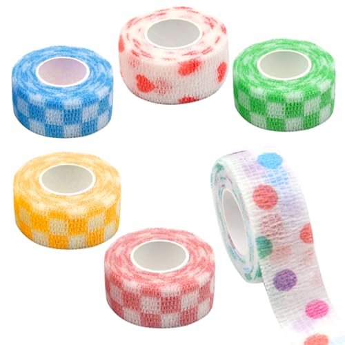 6 Rolls Pet Vet Wrap Self-Adhesive Bandage | Flexible, Waterproof, Breathable | No Clips Needed | Ideal for Pet First Aid, Wound Protection, Joint Support | Perfect for Dogs, Cats, Horses