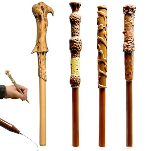 Image of CLIUNT Harry Potter Wand Pen, 4 Pcak, Harry Potter Gift - Harry, Hermione, Dumbledore, Voldemort Quad Wand Pack -Stationery Gifts