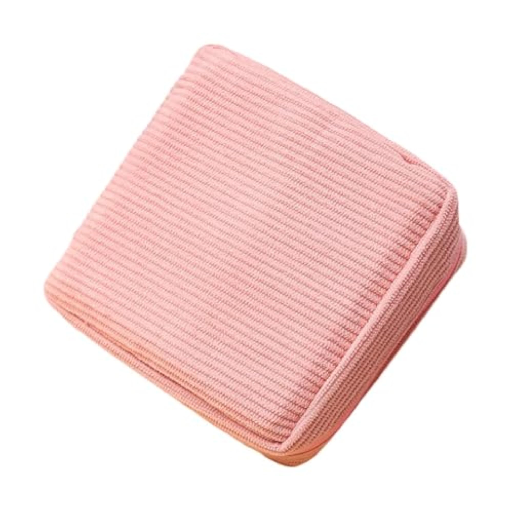 Corduroy Makeup Bag Zipper Pouch for Girls, Pink