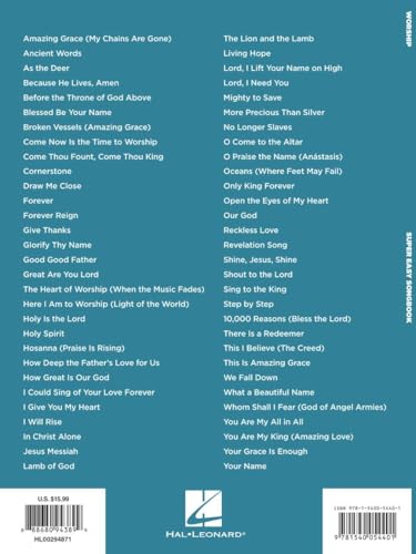 Worship - Super Easy Songbook | Beginner Piano Sheet Music for Adults and Kids | 60 Worship Songs with Right-Hand Melodies and Chords | Simple Christian Music Book for Church, Home and Self-Learning