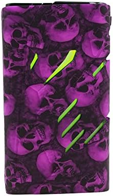 DSC-Mart Protective Case for SMOK T-PRIV 220W, Silicone Skin Cover Sleeve Wrap Fits TPRIV 220 Watt (Purple Skull)