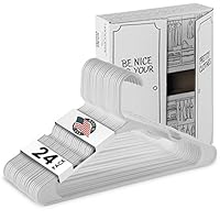 Algopix Similar Product 15 - USA Made 24Pack White Plastic Hangers