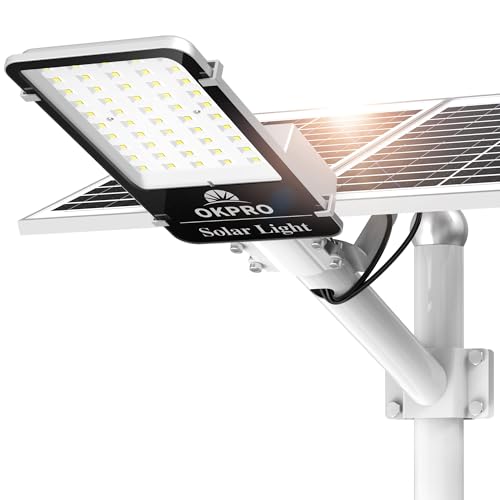 OKPRO 20000W Solar Street Lights Outdoor - 7000K Solar Parking Lot Lights Commerical Dusk to Dawn...