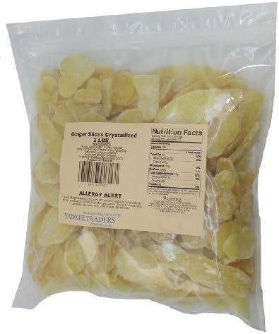 YANKEETRADERS Brand, Dried Crystalized Ginger Slices, 2 lbs