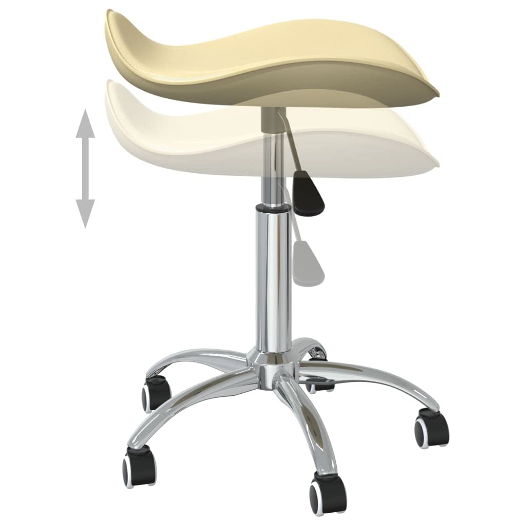 Bürostuhl Creme Kunstleder Höhenverstellbar Drehbar mit 5 Rollen und Kunstlederbezug für maximalen Sitzkomfort und Mobilität Ergonomie Büromöbel