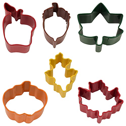 R&M International Mini Autumn Leaf Cookie Cutters, Apple, Pumpkin, Acorn, Oak, Ivy, Maple, 6-Piece Set #TOP1