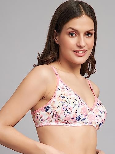 Image of Women's Cotton Floral Printed Lightly Padded Full Coverage Non-Wired T-Shirt Bra