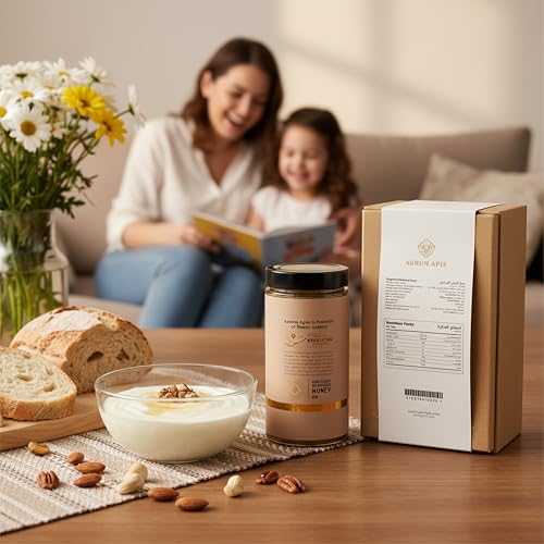 Image of Aurum Apis Raw Kyrgyzstani Barberry Honey, 100% Raw & Unfiltered Pure Honey, Hand Harvested Organic Honey, Non-GMO, Unprocessed Certified Organic Honey from Barberry Plant- 1kg Honey Jar