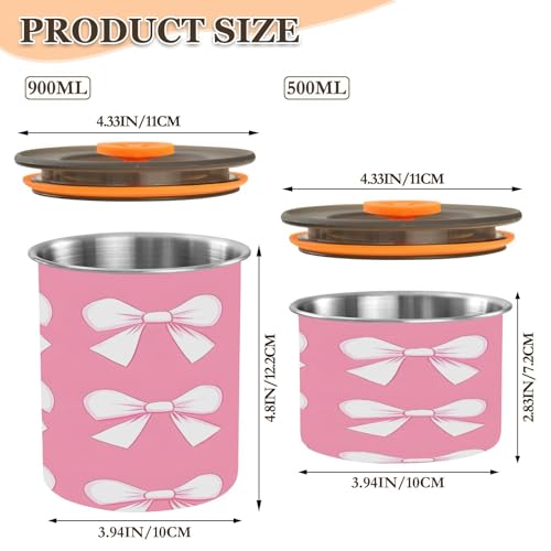 Contenedor al vacío para café con lazo rosa Qilmy miniatura 3