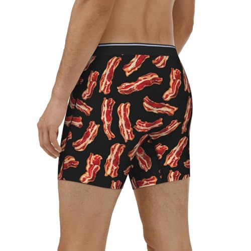 Mens Underwear, Bacon Pattern Print Boxers for Men, Soft Moisture-Wicking Breathable Boxer Briefs4