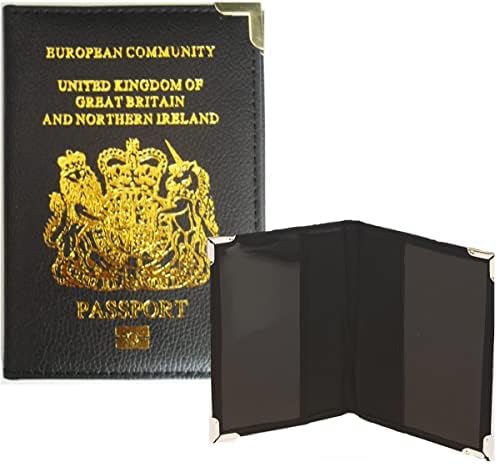 Grids London Ltd Passport Holder UK European Travel Cover PU Leather Protector Wallet Black
