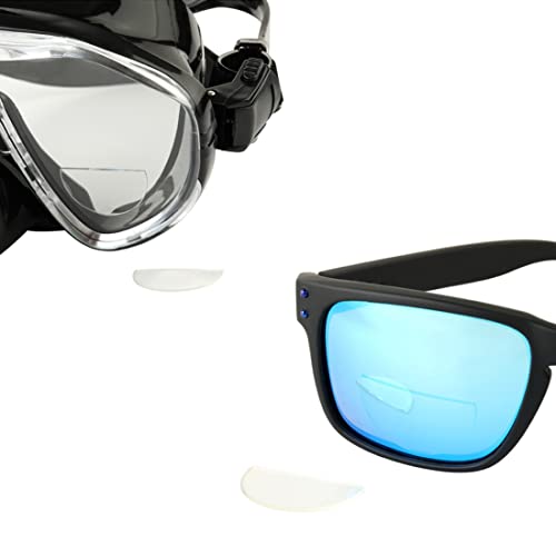 2 Pack, Stick-On Bifocal Lenses Reader Magnifying Adhesive Reading Lens Sticker Sport Sunglasses Glasses Magnifier Add On (Clear, 2.5, Multiplier_x)