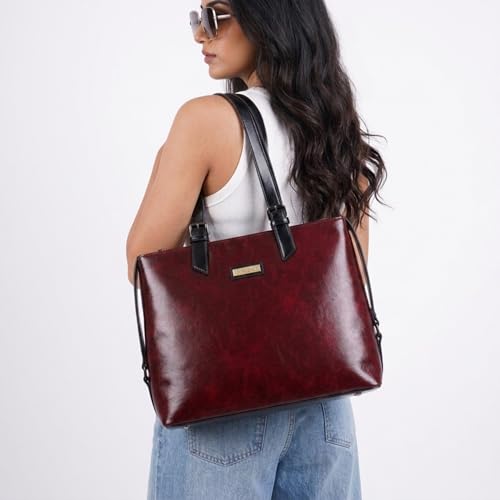 Image of VISMIINTREND Stylish Leather Office Laptop Tote Bag for Women| Shoulder Work Hand Bags for Women | College Bag for Girls | Fits 13 inch,14 inch, 15.6 inch Macbook Laptops