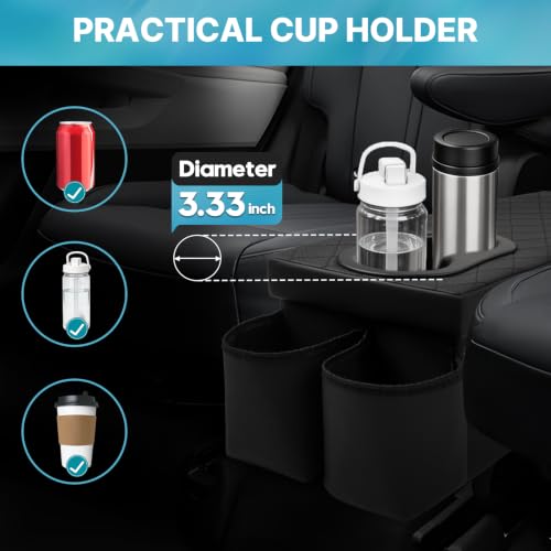 Image of Mixsuper Liner Car Seat Organizer for Kia Sorento 2021-2026, Console Organizer Backseat Box with Cup Holders for Kia Sorento, Kids Toys Baby Supplies Dog Toy Box Storage Bin Travel Accessories