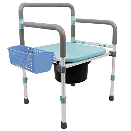 FQCXCKJ Silla con Inodoro, Silla con Inodoro, Asiento de Inodoro Plegable multifunción, Silla de Ducha, Silla de Ruedas, Inodoro portátil