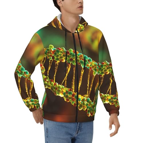 Sweat à capuche zippé homme EdWal au motif Dna Chain imprimé
