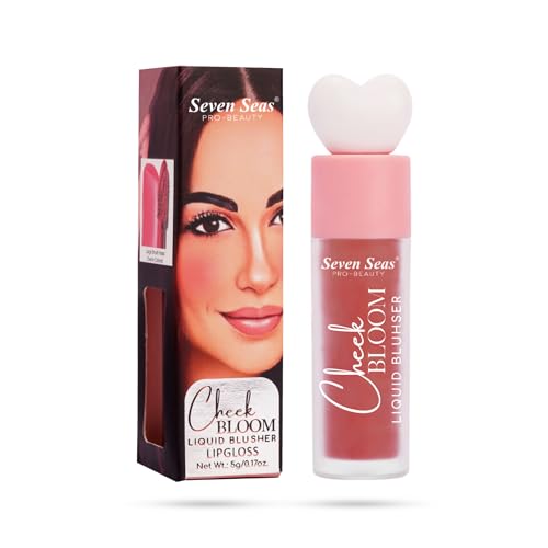 Image of Seven Seas Cheek Bloom Liquid Blusher & Lip Gloss | Highly Pigmented | Long-lasting | Waterproof | Buildable & Blendable | All Skin Types | (Shade- 04 Natural Blush-5g)