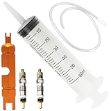 Jeringuilla Tubeless para Recargar Liquido Tubeless Antipinchazos Bicicleta MTB Kit Reparacion Valvula Obus Valvula Presta