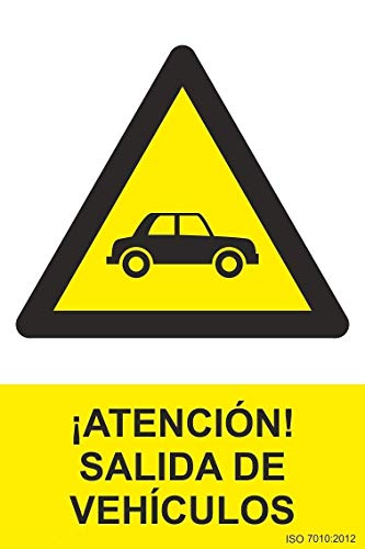 Normaluz RD30076 - Señal ¡Atención! Salida De Vehículos PVC Glasspack 0,7 mm 21x30 cm con CTE,...