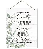 Serenity Prayer Inspirational Quote Wall Art Decor Sign, God Grant Me The Serenity, Hanging Printed Wall Plaque Wood Signs, Christian Scripture Decor for Living Room Bedroom Home Decor 10X7.8inch
