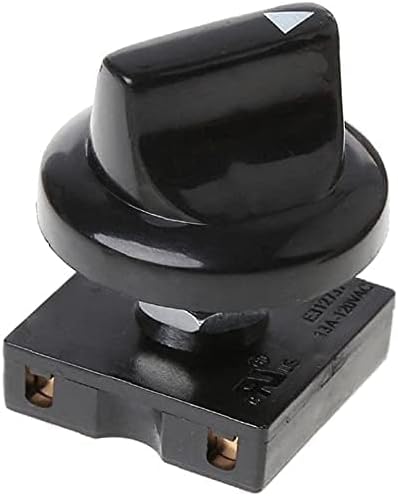 Rotary Fan Switch, 4 Position 3 Speed Selector, Black, Ceiling Fan Wall Control with Button Fan Governor Fan Isolator Switch