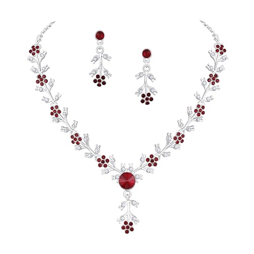 Image of Atasi International American Diamond Style Silver Plated Necklace with Earrings Jewellery Set for Women - Perfect for Party, Wedding, and Engagement