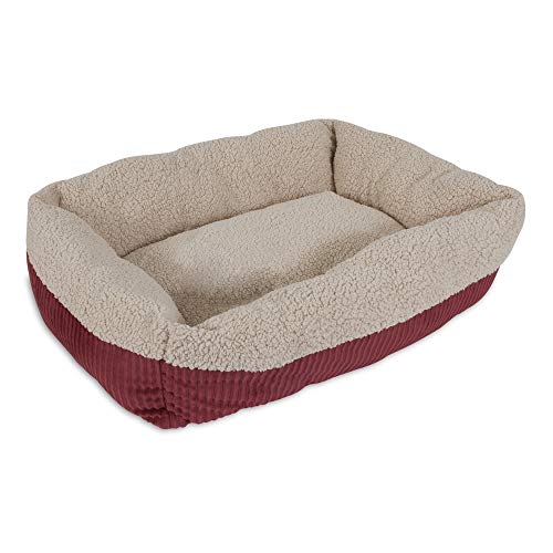 Petmate 80137 Aspen Pet Self Warming Rectangular Lounger, 30" X 24", Barn Red/Cream (598558) #TOP3