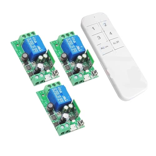 Mini relais de contrôle 5V 12V 24V 48V avec 3 récepteurs et 1 télécommande sans fil