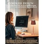 Cordless LED Table lamp with Dimmer, 12.79”Tall Rechargeable Battery Lamp, 3 Color Temperature Brightness, Small Lamps with Glass Base, Ambient Light for Restaurant,Kitchen,Office - Image 5