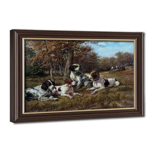 Impression sur toile Setters au repos Edmund Osthaus - Décoration murale grand format 61x91 cm