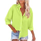 Keepink Long Sleeve Tops Women Cotton Linen Button Down Shirt Solid Dressy Elegant Collared Blouse Office Work Business Casual Top with Pocket Ladies Blouses & Shirts Sale