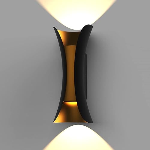 Shinbeam Luces de pared para exteriores, luces LED de porche arriba y abajo, impermeable, 20 W, 3000 K, lámpara de pared para exteriores adecuada