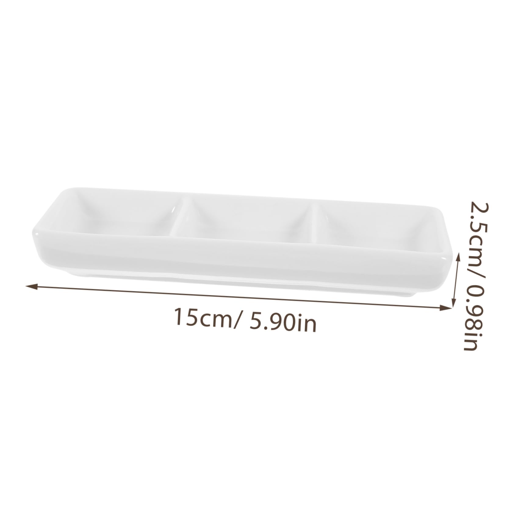 FUNOMOCYA 6 Soy Sauce Tray Divided Serving Tray Divided Tray -compartment Tray Premium Quality Tray Food Tray Veggie Tray Saucers Bowl Different Snacks Dishes Spice Dish Tray White re-usable