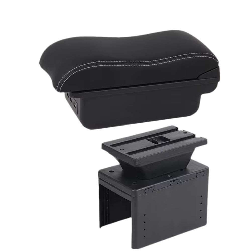 SXQPOCAR For Nissan Micra K14 2020-2024 Car Armrest Box Center Console Armrest Storage Box Replacement Parts(B2 Black white 3USB)