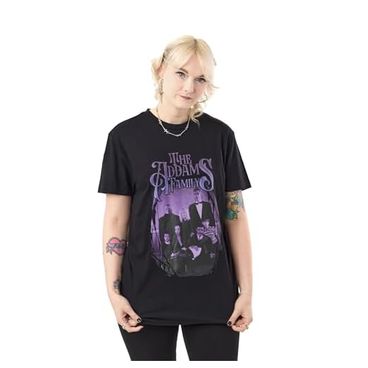 Vanilla Underground The Addams Family - Camiseta de manga corta unisex con diseño clásico de Gomez Morticia Wednesday Pugsley, La familia Addams, XL