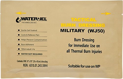 Water-Jel Tactical Burn Dressing, Military Grade, WJ50-HA, 8" x 18" (1)