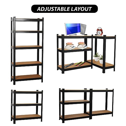 Garage Shelving Units 5 Tier Heavy Duty Shed Storage Racking Shelf Metal Boltless 875kg Capacity 175kg Per Shelf for Warehouse Workshop Office (Black, 90x40x180cm) - Image 5