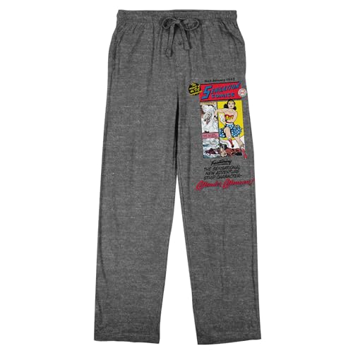 Wonder Woman Classic Comic Art Men's Heather Gray Sleep Pants