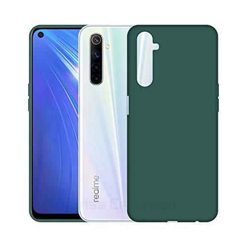 Image of Case Creation Luxurious OG Series for Realme 6 Case Cover,Anti-Dirty Slim Case Frosted Matte Cute Candy TPU Raised Bezel (Splash of Color) Back Cover for Realme6 -Lake Green