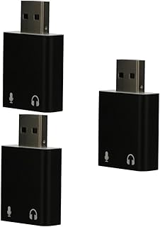 Hemobllo 3pcs USB External Sound Card USB Adapters PC Headset Adapter Windows USB Computer Adapter Microphone Adapter Headphone Adapters USB External Stereo Sound Adapter Drive-free Adapter