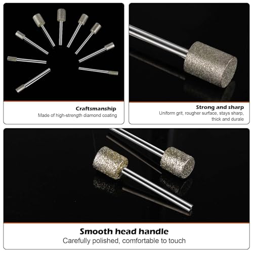 24 Stück Diamant Fräser Set, Kompatibel mit Dremel Diamant Frässtifte Schleifstifte mit 3mm Schaft Passform für Stein Glas Keramik Schnitzen, Polieren, Schleifen, Gravieren