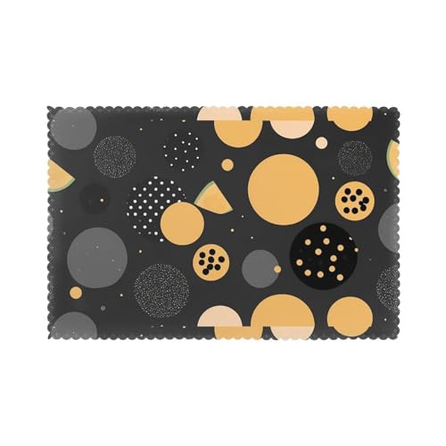 WHJSHOP Lot de 6 sets de table résistants à l'huile, à la chaleur et durables à pois noirs 30,5 x 45,7 cm